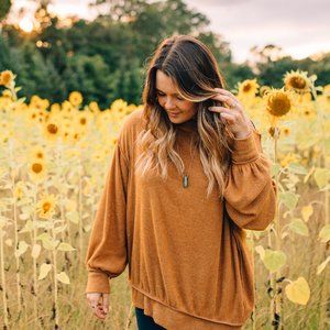 We The Free Oversize Tunic Sweater Gold Size M